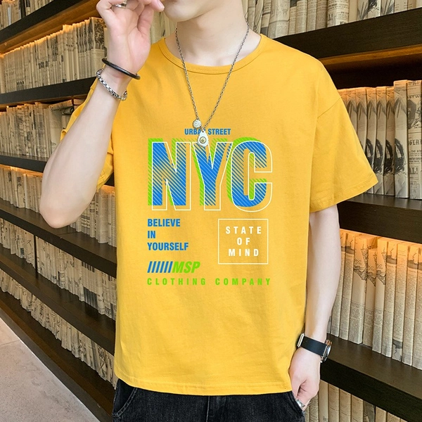 大码短袖T恤纯棉宽松印花半袖衣服潮款圆领全棉T