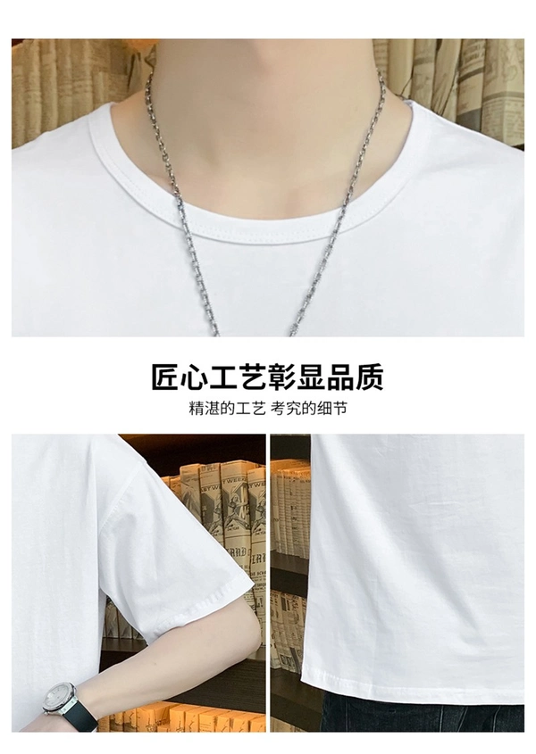 大码短袖T恤纯棉宽松印花半袖衣服潮款圆领全棉T