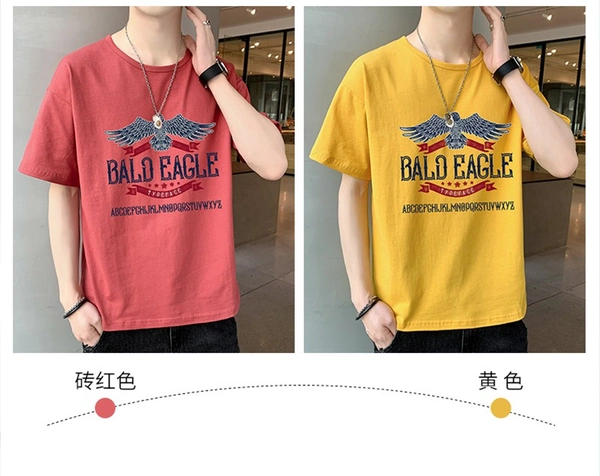 全棉短袖t恤男士新款夏季男装宽松潮流半袖体恤