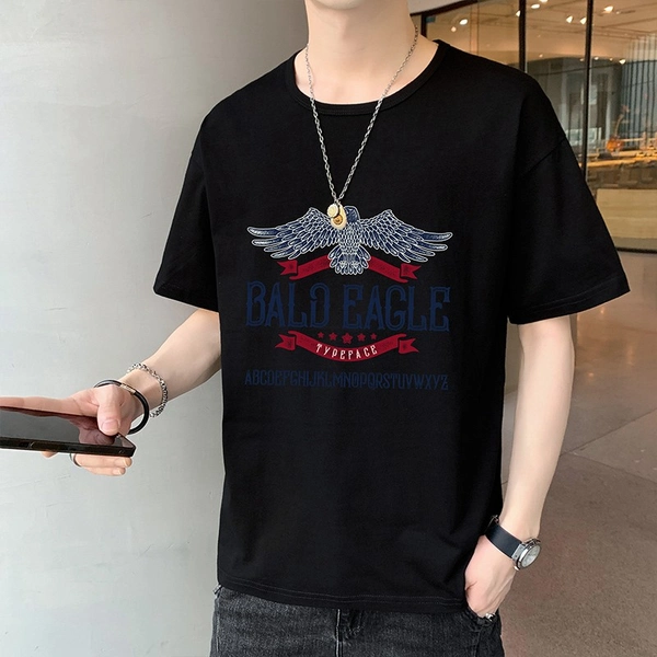 全棉短袖t恤男士新款夏季男装宽松潮流半袖体恤