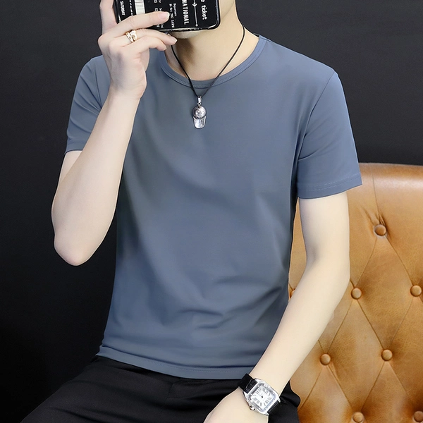 夏季男装纯棉圆领t恤短袖纯色t恤地摊男装半袖