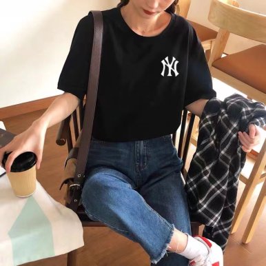 韩版女装刺绣短袖T恤衫夏季2022新款圆领上衣